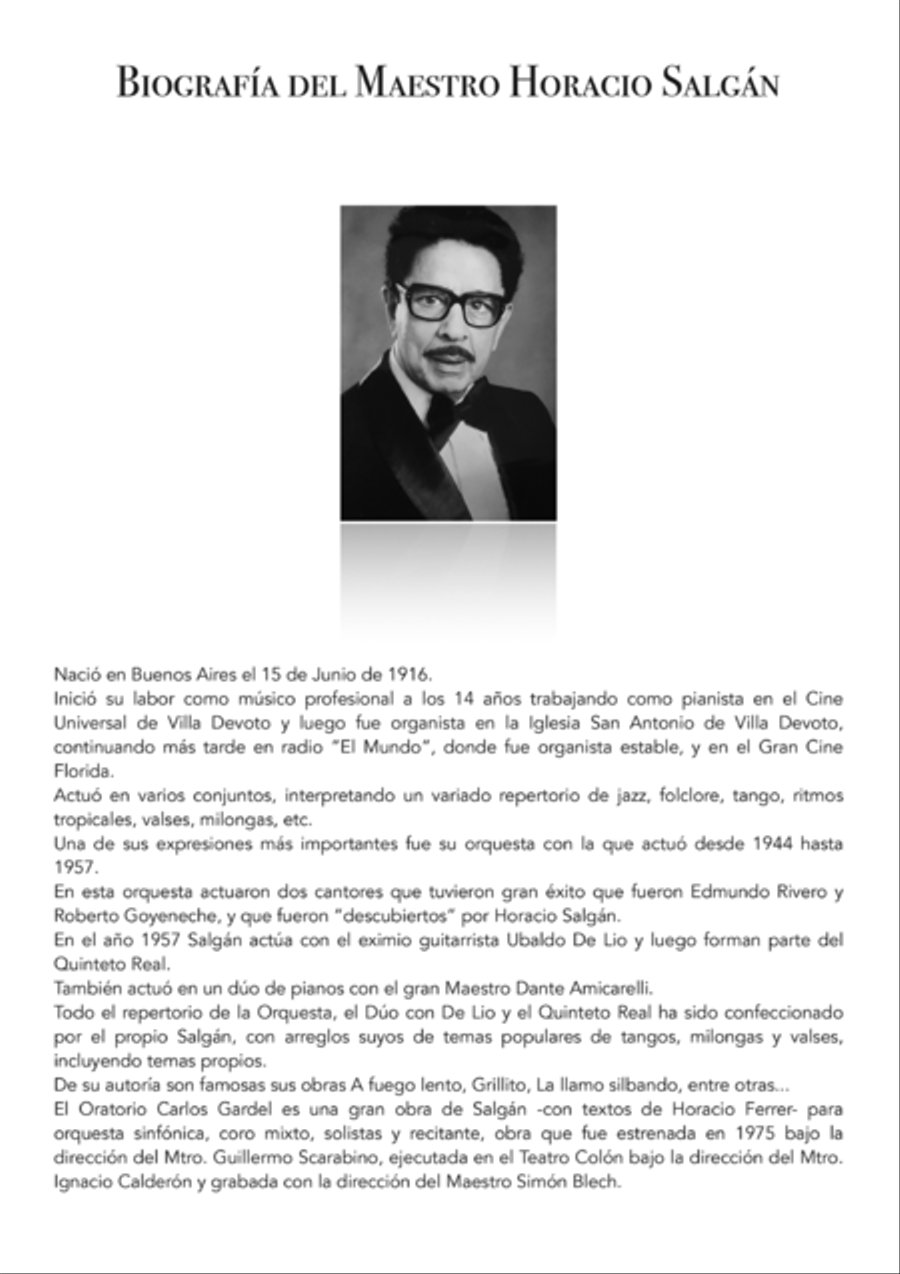 Horacio Salgán - Álbum de Partituras de sus Mejores Temas Piano, Vocal, Guitar scores gallery preview page 2
