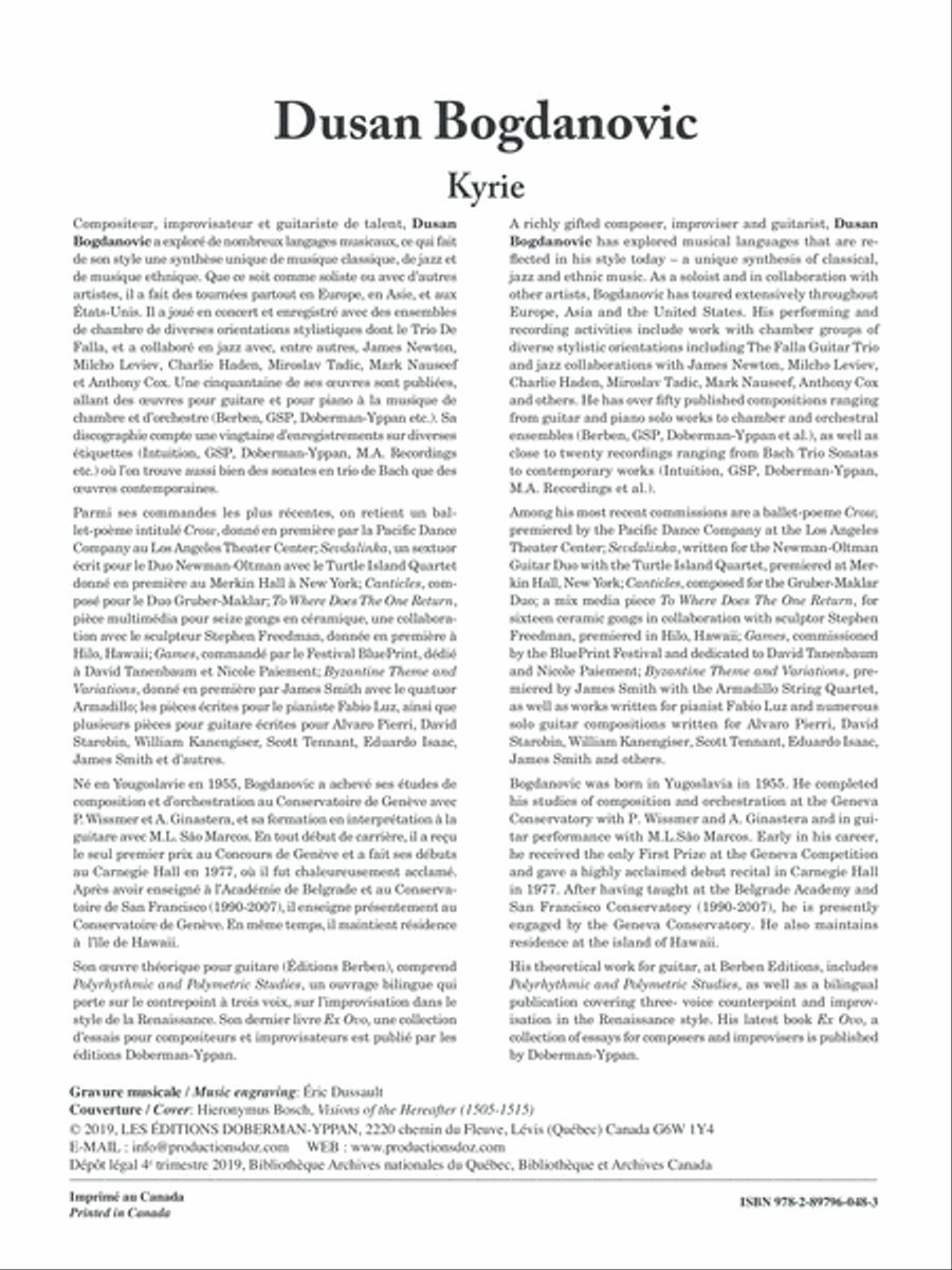 Kyrie Guitar Ensemble scores gallery preview page 1