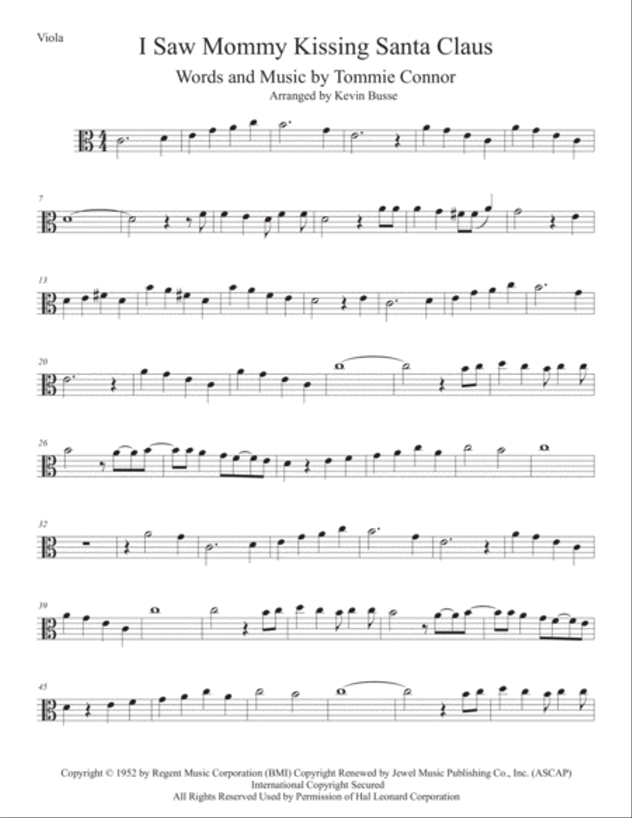 I Saw Mommy Kissing Santa Claus Viola Solo scores gallery preview page 1