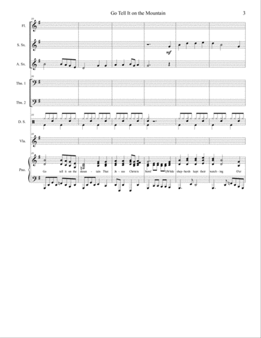 Go Tell It on the Mountain Congregational Hymn Setting SA scores gallery preview page 4