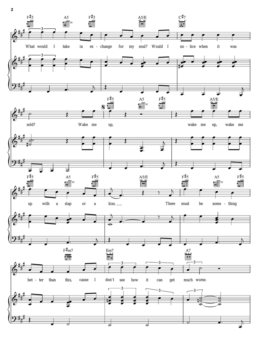 The River In Reverse Piano, Vocal, Guitar scores gallery preview page 2