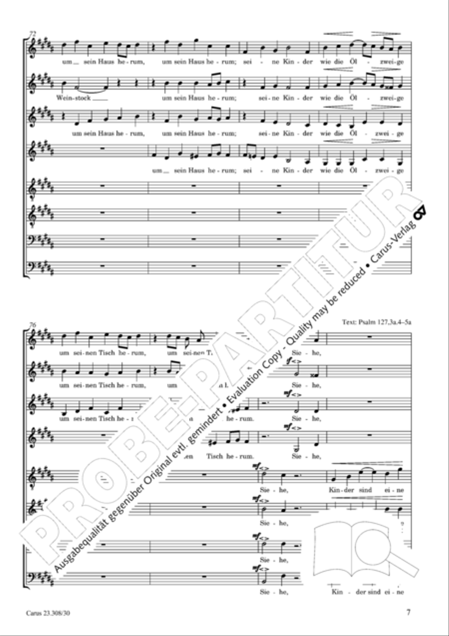 Blessed are all those who fear God (Wohl dem, der den Herren furchtet) SSAATTBB scores gallery preview page 8