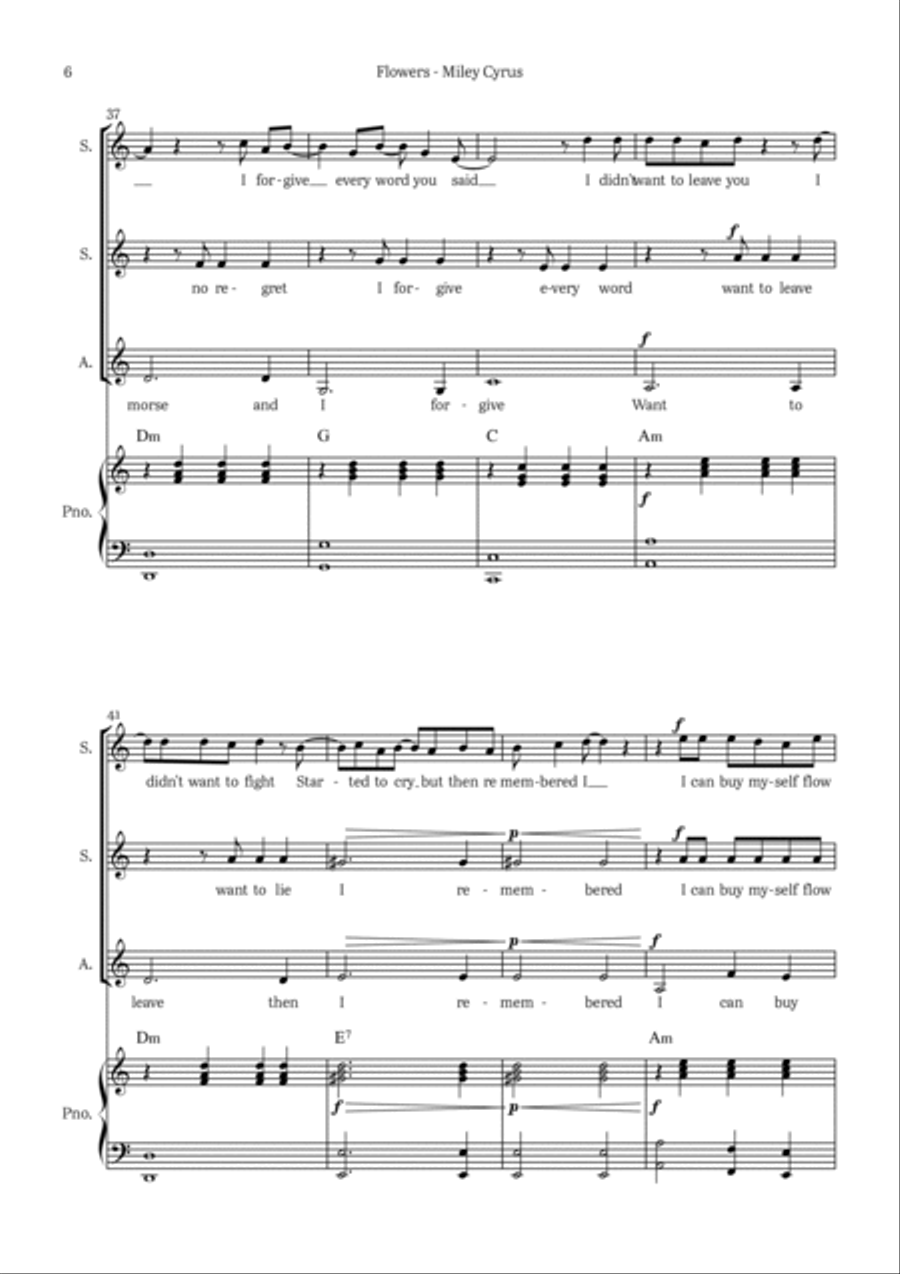 Flowers Flowers SSA scores gallery preview page 6