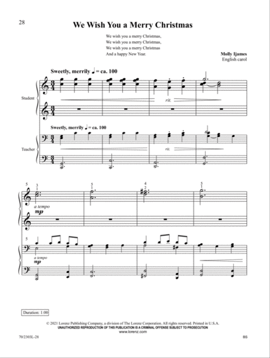 Christmas Keys for Student and Teacher Piano Method scores gallery preview page 14