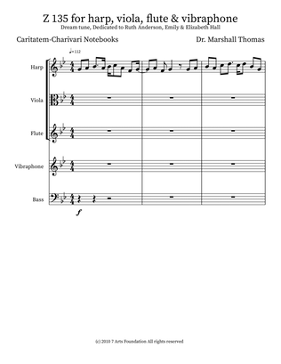 Z 135 for harp, viola, flute & vibraphone