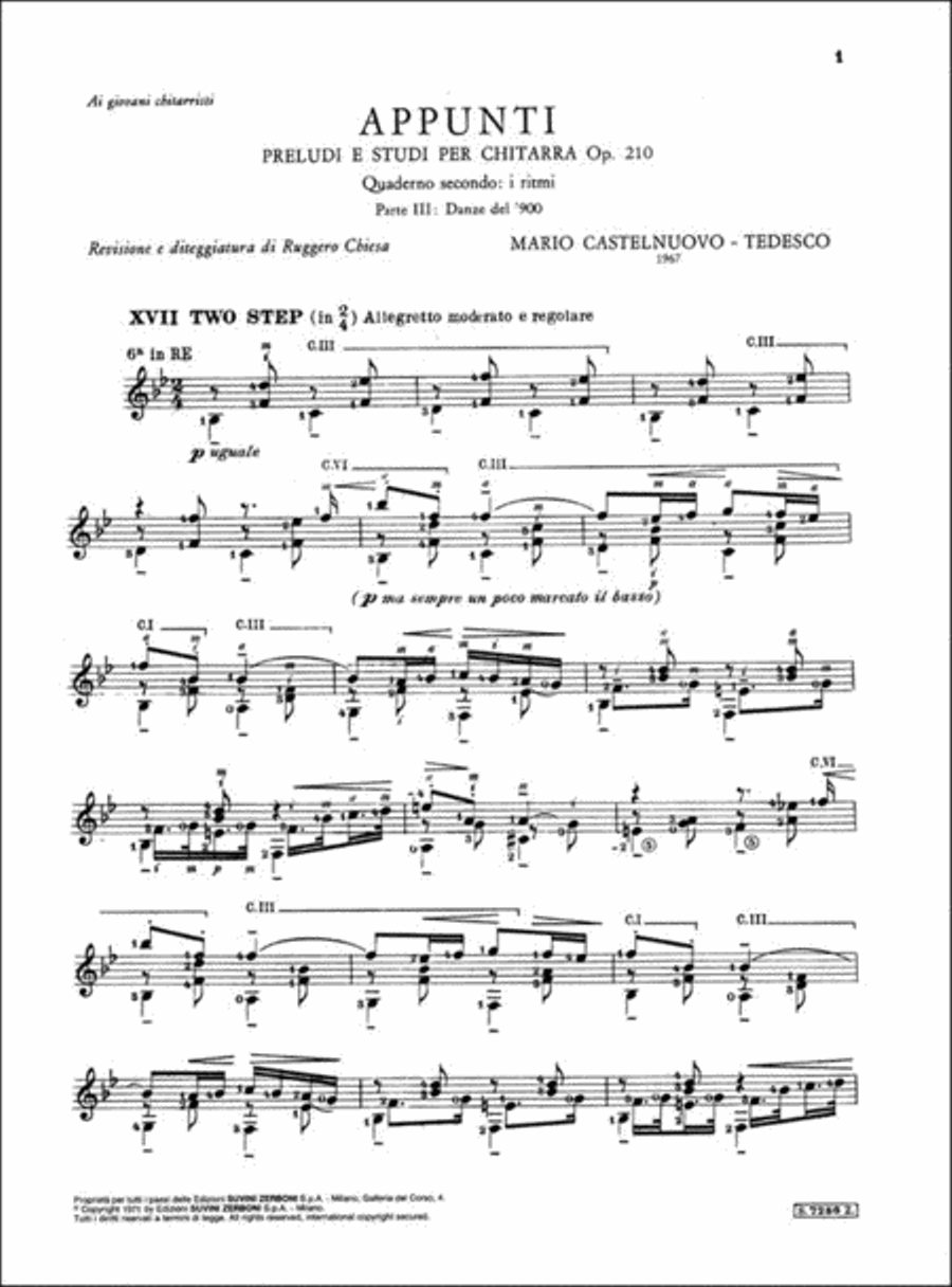 Appunti Op. 210 Vol. 2 Parte 3 Danze del Novecento Classical Guitar scores gallery preview page 2