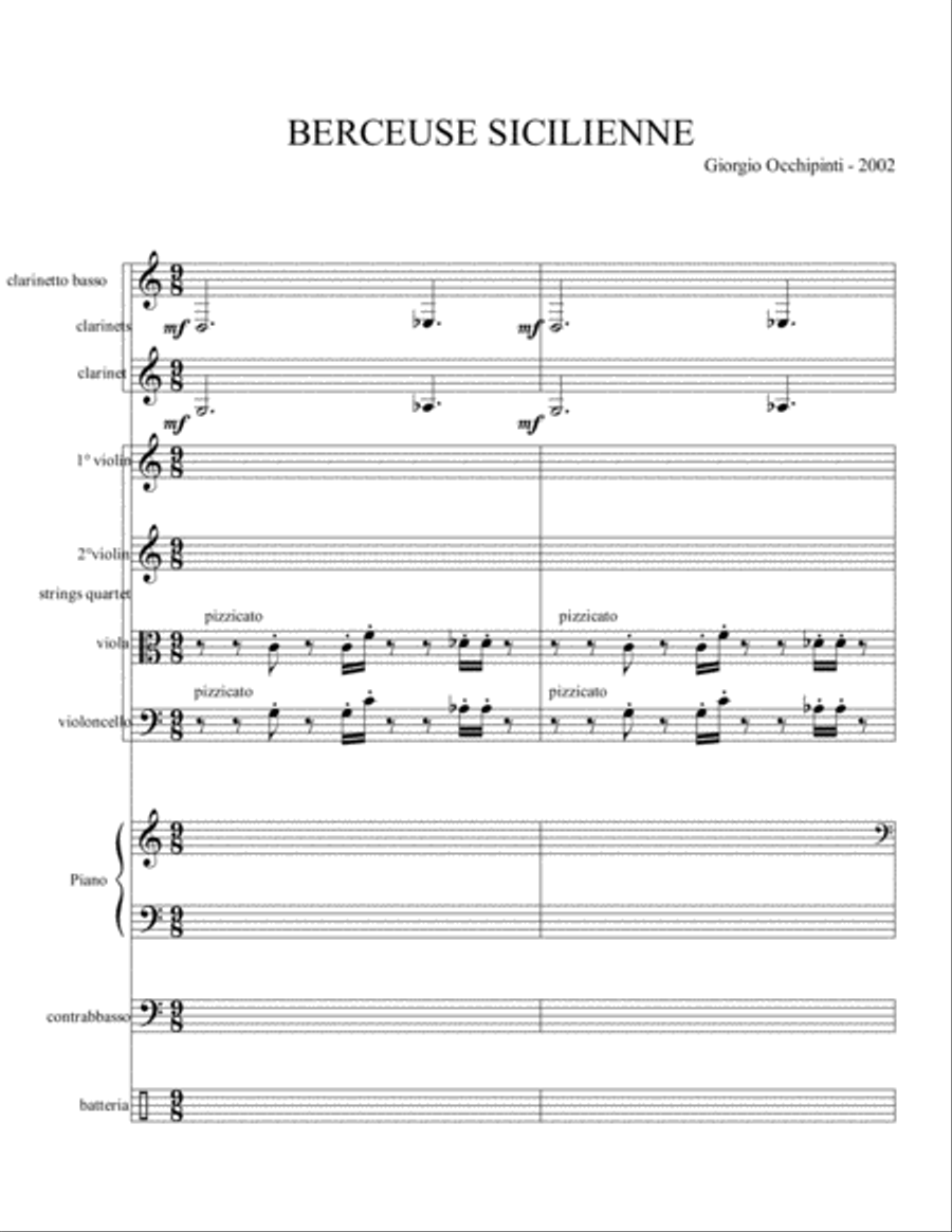 BERCEUSE SICILIENNE Chamber Orchestra scores gallery preview page 1