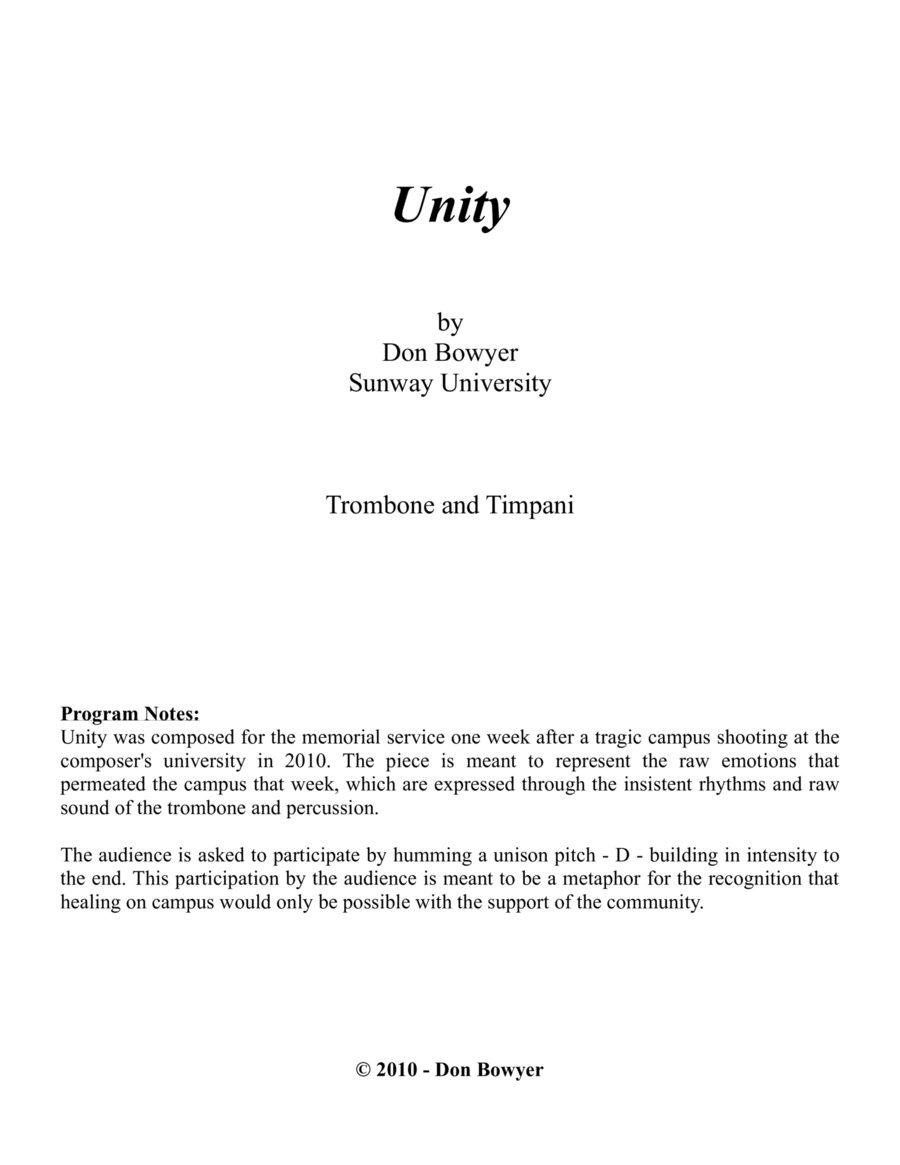 Unity Trombone Duet scores gallery preview page 1