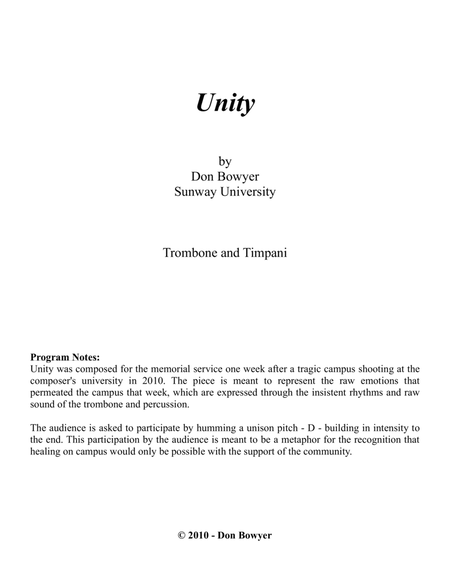 Unity Trombone - Digital Sheet Music