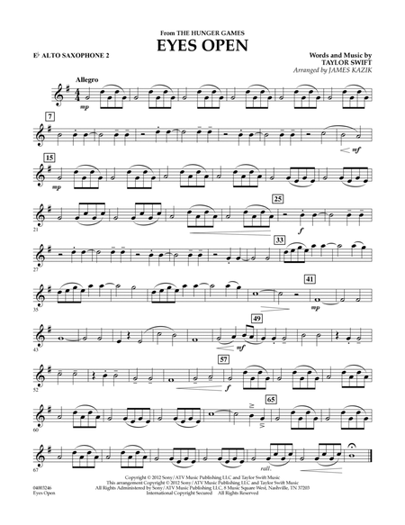 Eyes Open (from The Hunger Games) - Eb Alto Saxophone 2