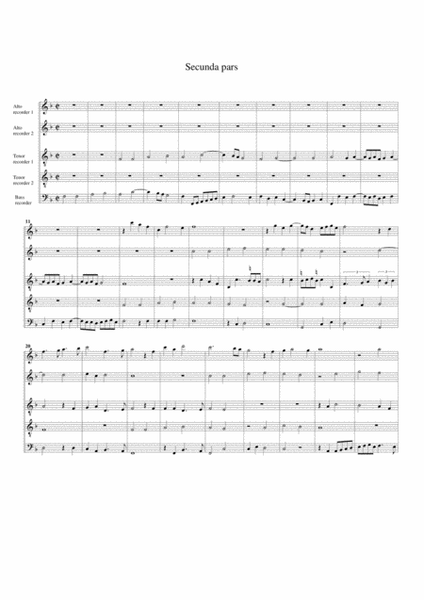 Inviolata, integra et casta es Maria (arrangement for 5 recorders)