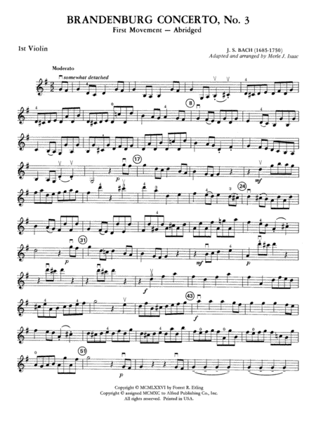 Brandenburg Concerto No. 3: 1st Violin