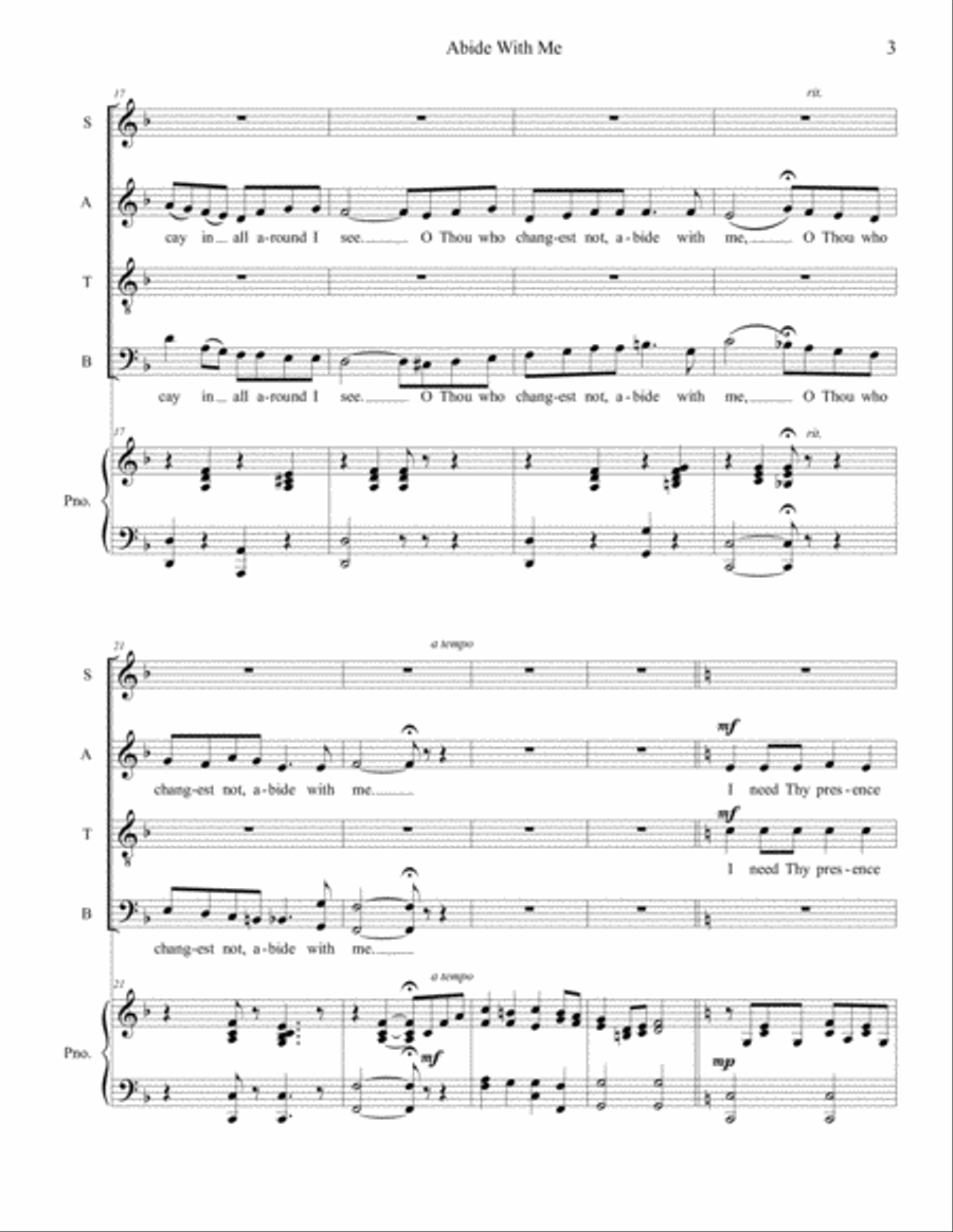 Abide With Me 4-Part scores gallery preview page 3