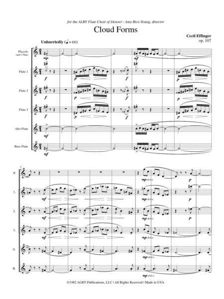 Cloud Forms, Opus 107 for Flute Choir