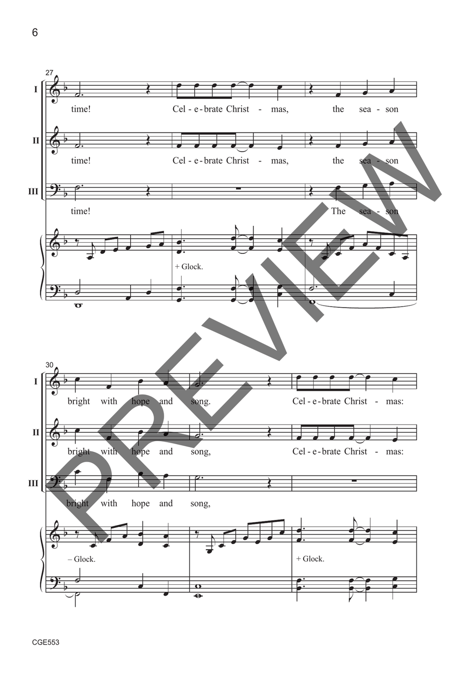 Christmas Everywhere (Three-part Mixed) 3-Part scores gallery preview page 7