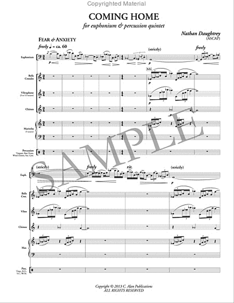 Coming Home (PE score & parts) Percussion Ensemble scores gallery preview page 2
