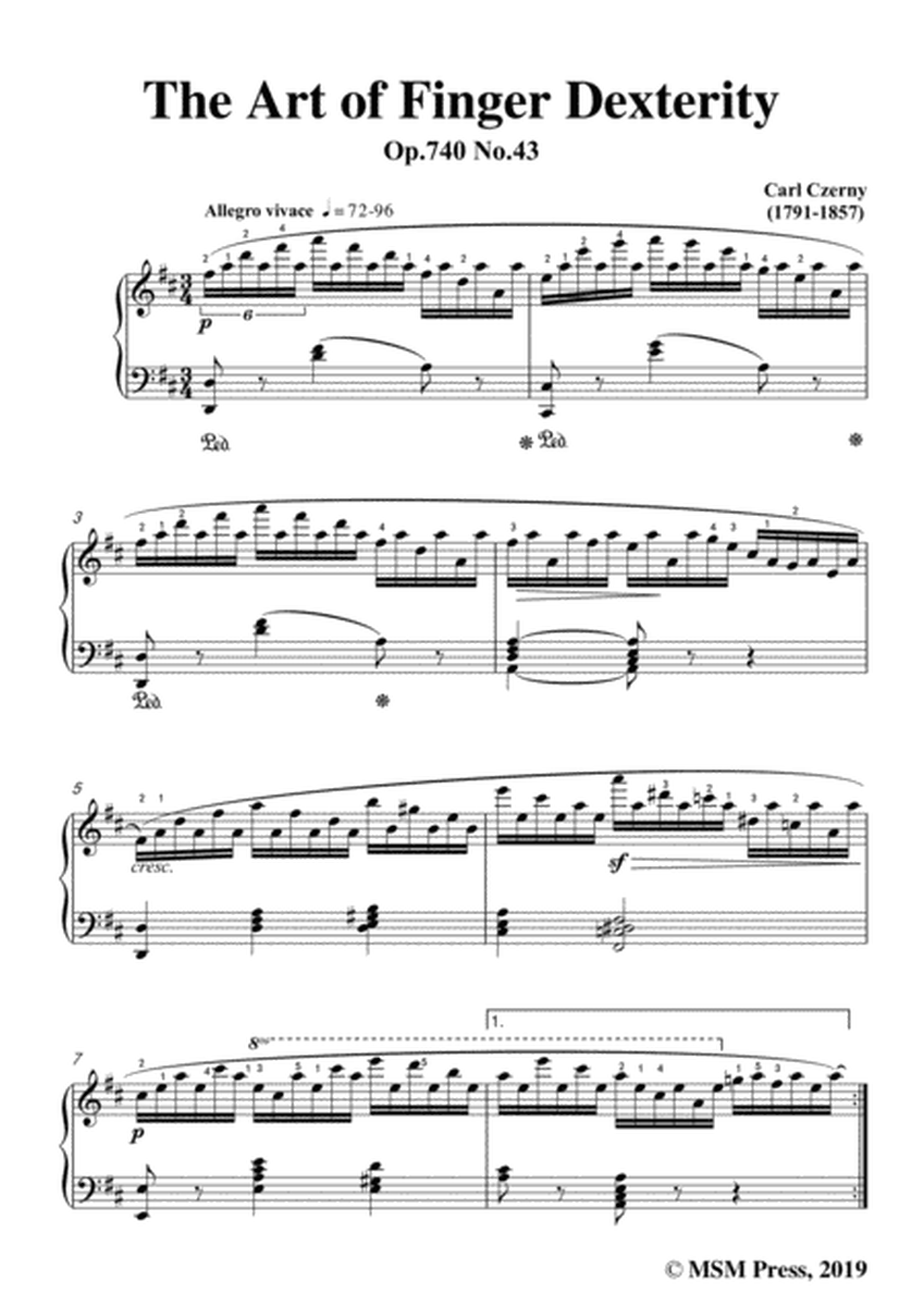 Czerny-The Art of Finger Dexterity,Op.740 No.43,for Piano image number null