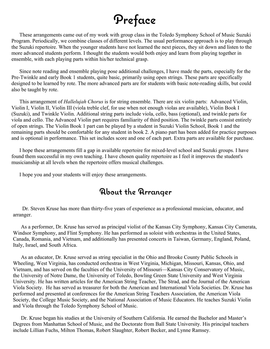 Hallelujah Chorus the Messiah for Multi-Level String Orchestra String Orchestra scores gallery preview page 3