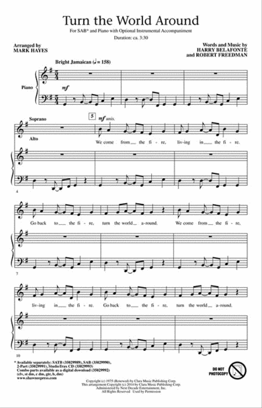 Turn the World Around SAB scores gallery preview page 2