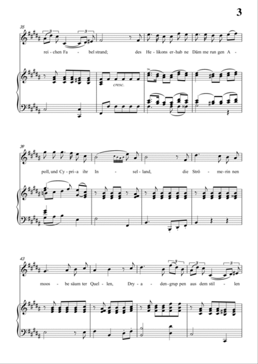 Schubert-Uraniens Flucht(Urania's Flight),D.554 in E for Vocal and Piano Voice scores gallery preview page 4