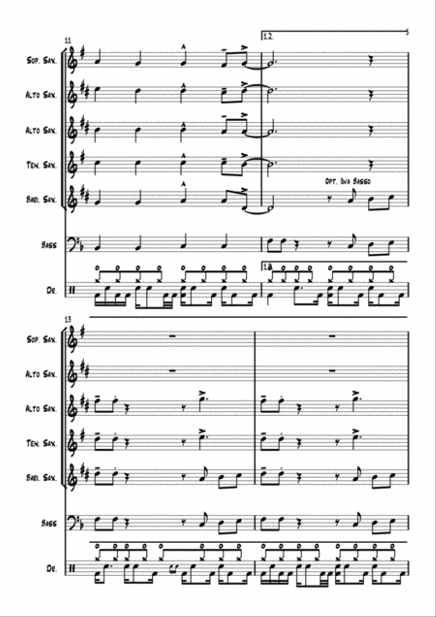 While Shepherds Watched Woodwind Quartet scores gallery preview page 5