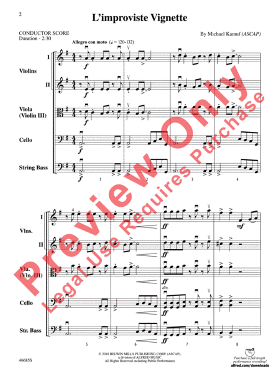 L'improviste Vignette String Orchestra scores gallery preview page 3
