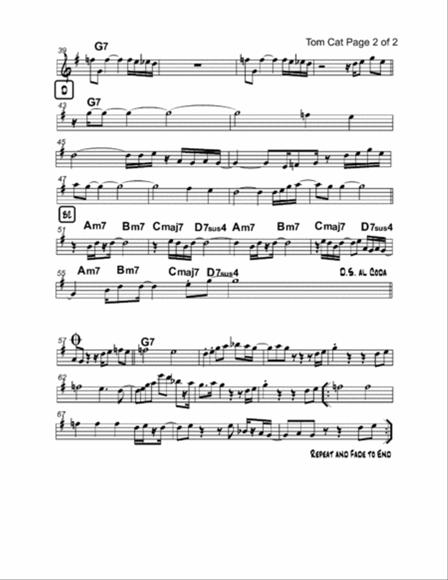 Tom Cat Tom Cat Piano scores gallery preview page 4