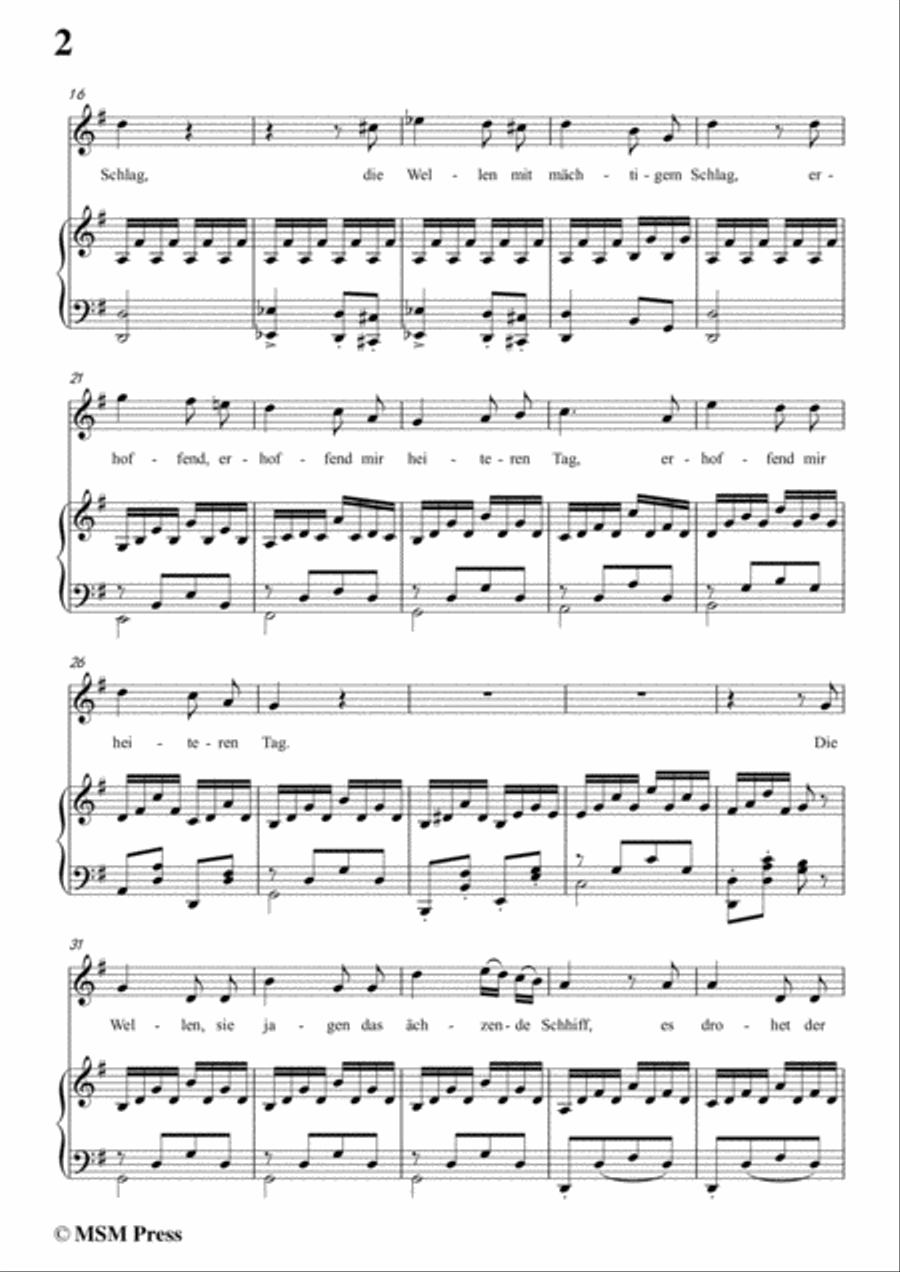 Schubert-Der Schiffer,Op.21 No.2,in G Major,for Voice&Piano Voice scores gallery preview page 4