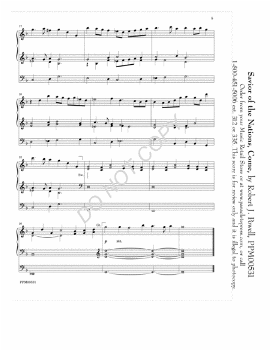 Five Advent Preludes Organ scores gallery preview page 6