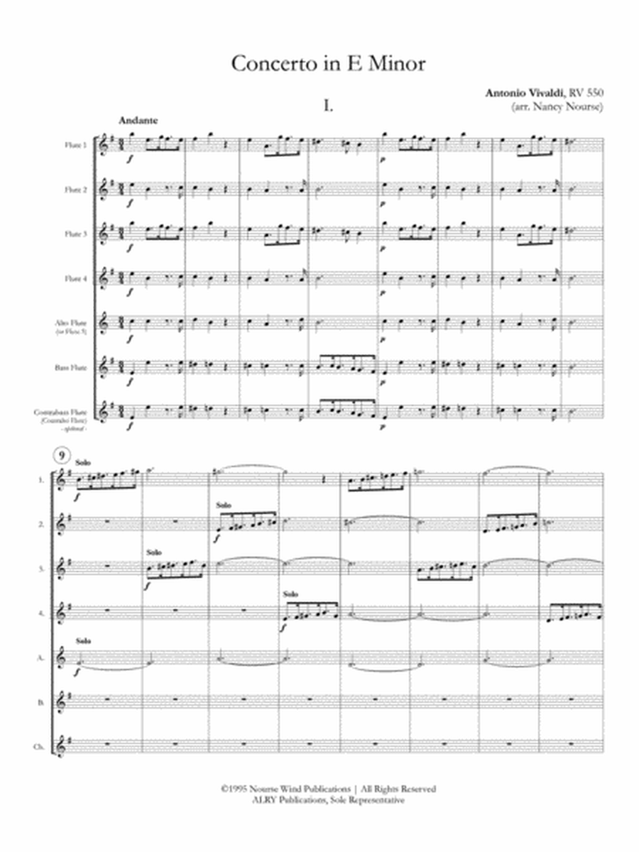 Concerto in E Minor for Flute Choir