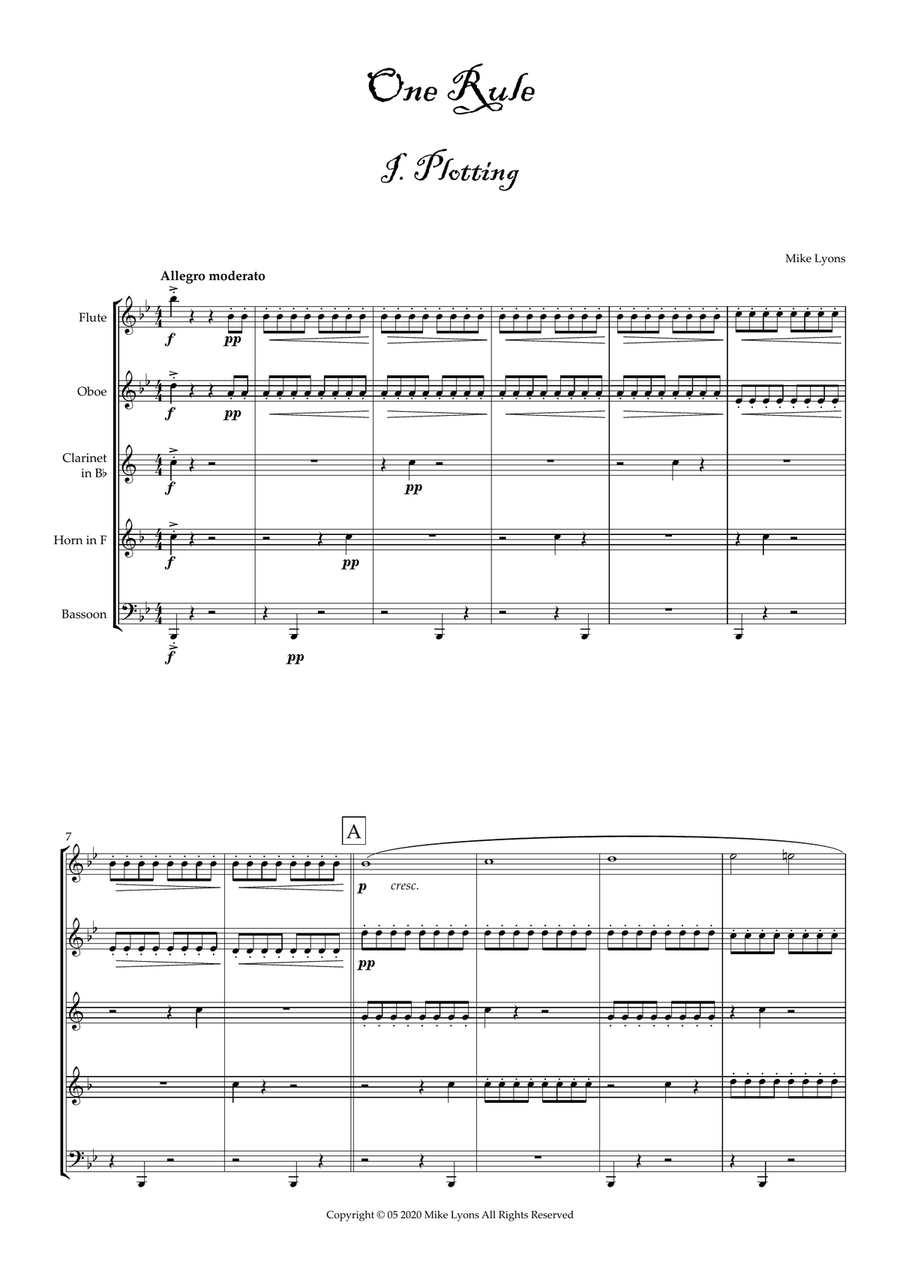 Wind Quintet - One Rule Woodwind Quintet scores gallery preview page 3