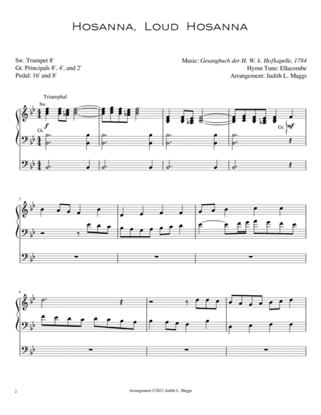 Hosanna, Loud Hosanna (Ellacombe) for organ solo image number null