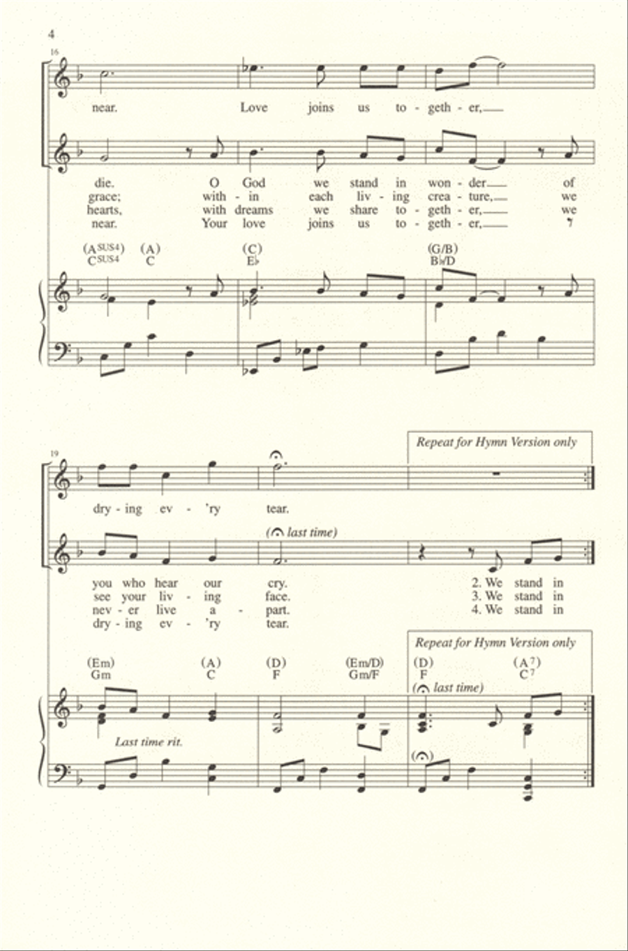 We Stand in Wonder of Creation 4-Part scores gallery preview page 4