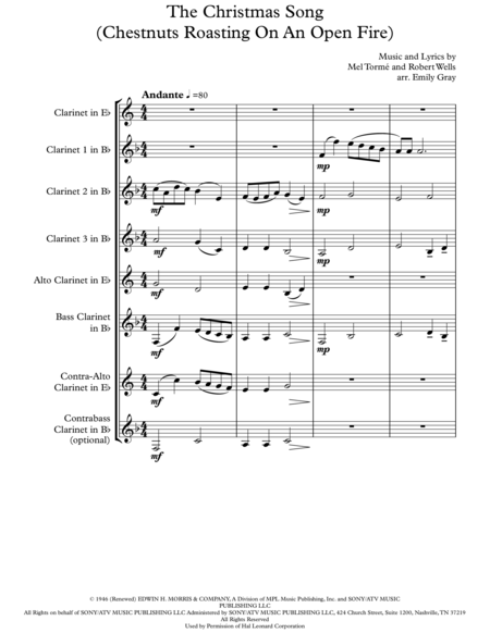 The Christmas Song (Chestnuts Roasting On An Open Fire) - Clarinet Choir
