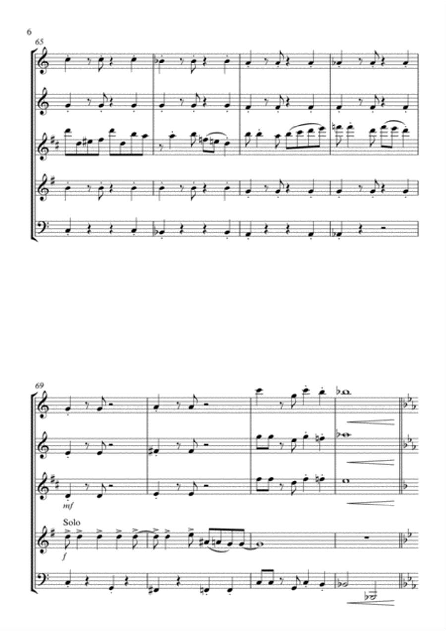 The Flapper's Ball (1920s style): Wind Quintet Woodwind Quintet scores gallery preview page 6