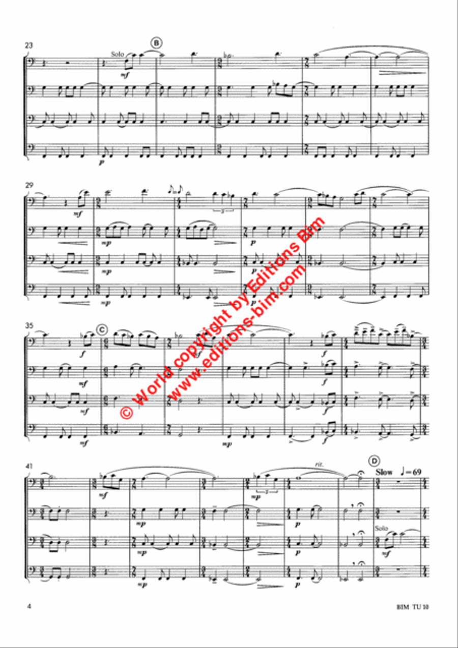 Moondance Moondance Tuba Quartet scores gallery preview page 3