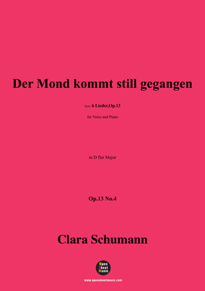 Book cover for Clara Schumann-Der Mond kommt still gegangen,Op.13 No.4,in D flat Major