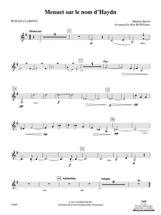 Menuet sur le nom d'Haydn: B-flat Bass Clarinet