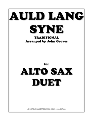 Book cover for Auld Lang Syne - Alto Sax Duet
