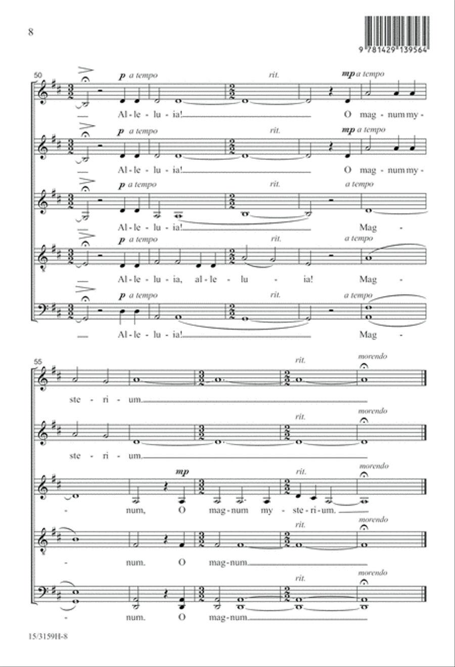 O Magnum Mysterium A Cappella scores gallery preview page 8