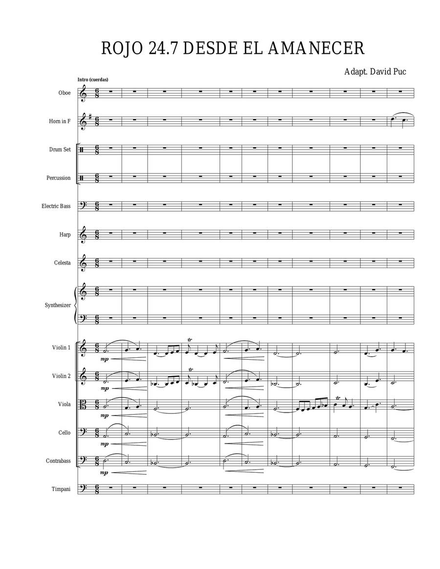 Rojo 24.7 Desde el amanecer Partituras Large Ensemble scores gallery preview page 2