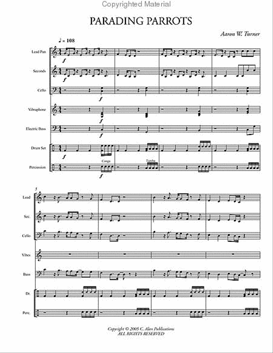 Parading Parrots Steel Drum Band scores gallery preview page 2