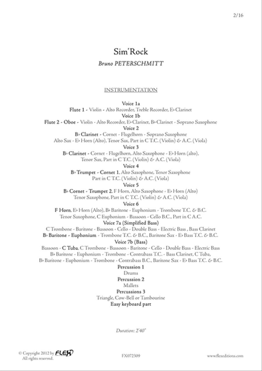 Sim'Rock Concert Band scores gallery preview page 2