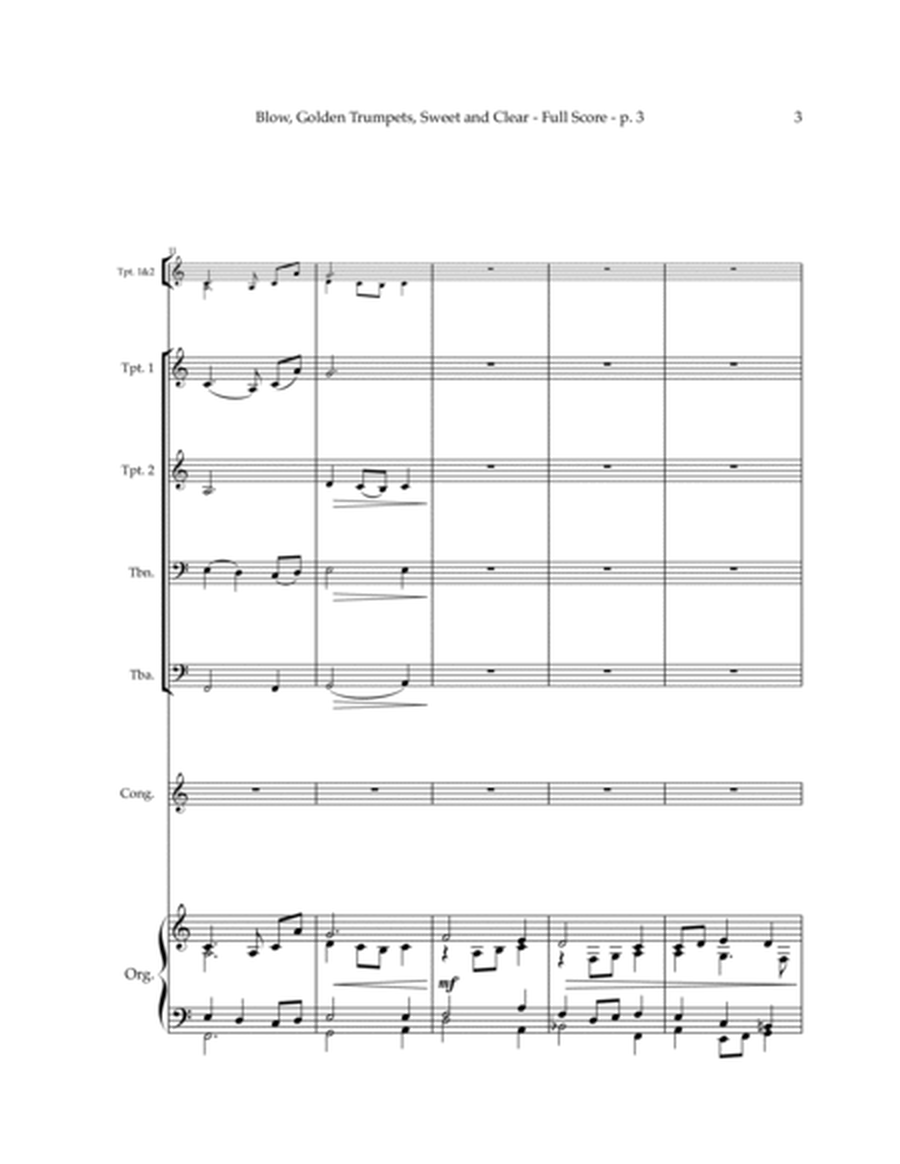 Easter Music - "Blow, golden trumpets, sweet and clear" SATB Choir w/ Organ and Opt. Brass Quartet image number null