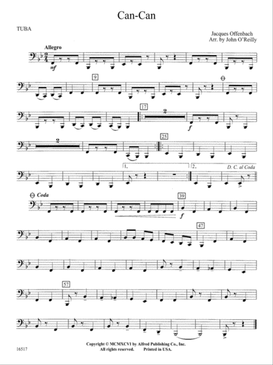 Can-Can: Tuba Concert Band scores gallery preview page 1