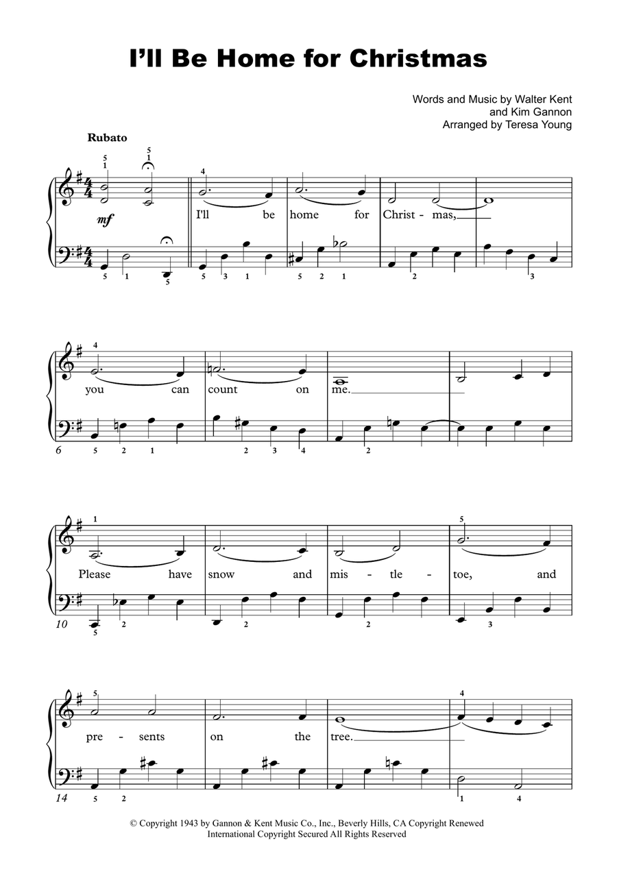 I'll Be Home For Christmas Piano Method scores gallery preview page 1