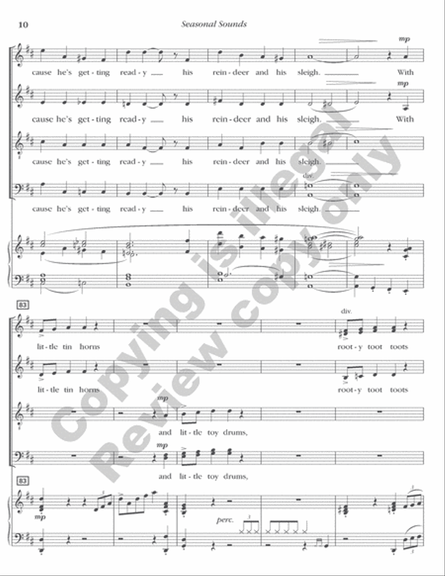 Seasonal Sounds 4-Part scores gallery preview page 10