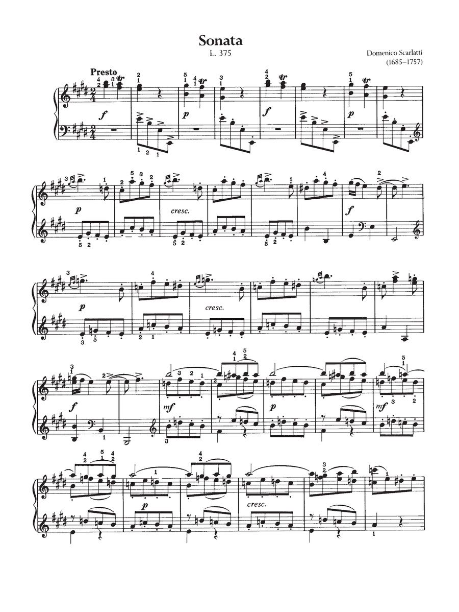 Sonata, L. 375 Sonata, L. 375 Piano Solo scores gallery preview page 1