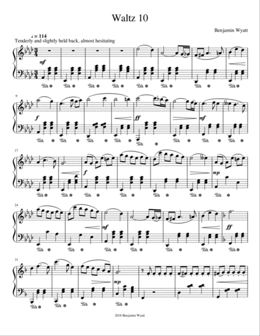 Waltz 10 Waltz 10 Piano Solo scores gallery preview page 1
