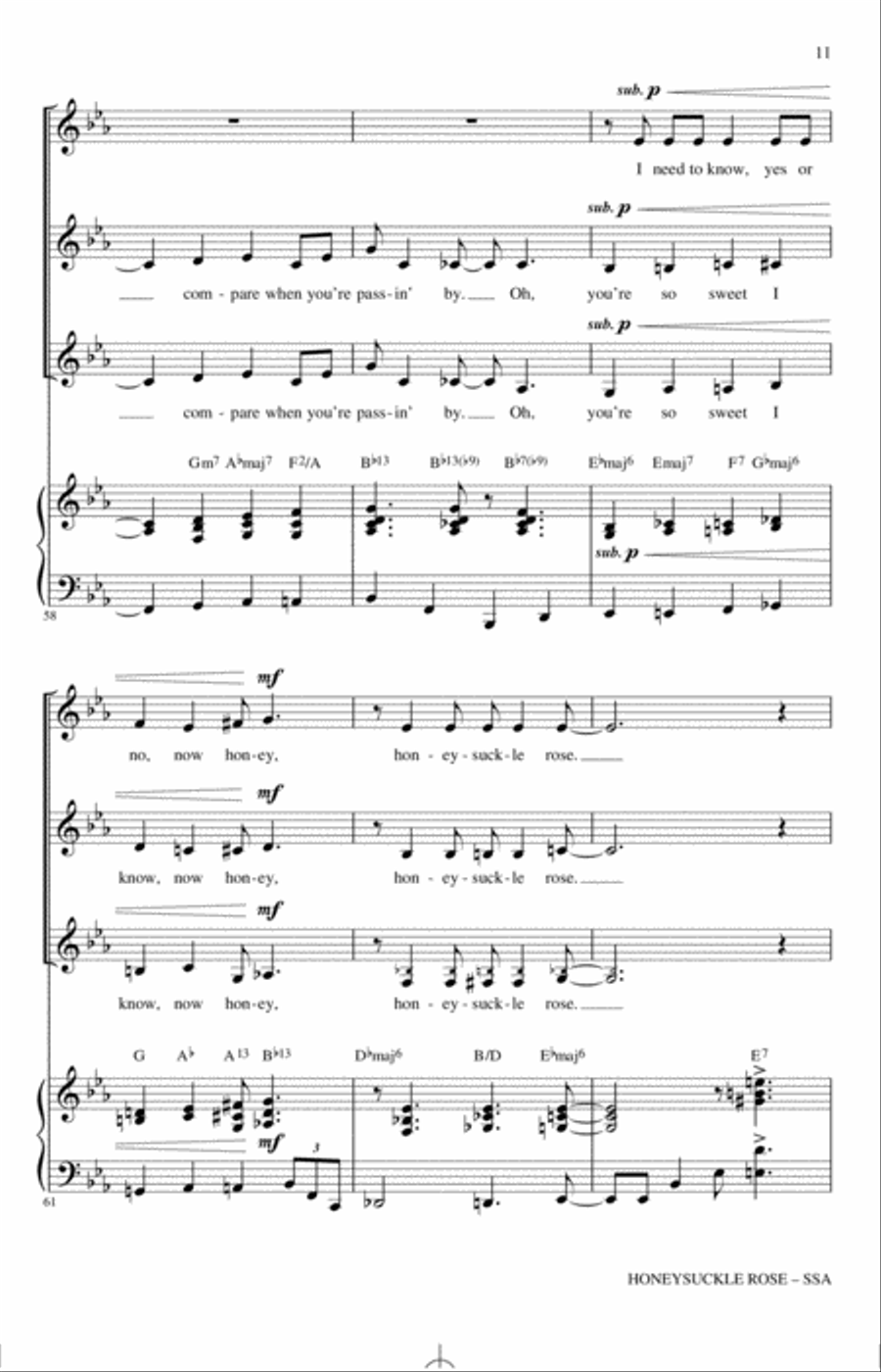 Honeysuckle Rose (arr. Darmon Meader) SSA scores gallery preview page 10